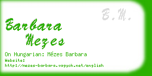 barbara mezes business card