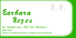 barbara mezes business card